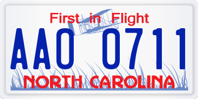 NC license plate AAO0711