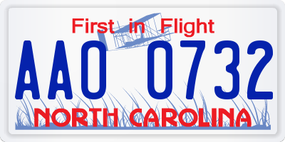 NC license plate AAO0732