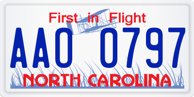 NC license plate AAO0797