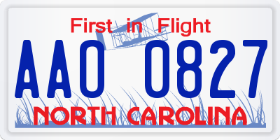NC license plate AAO0827