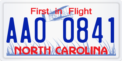 NC license plate AAO0841