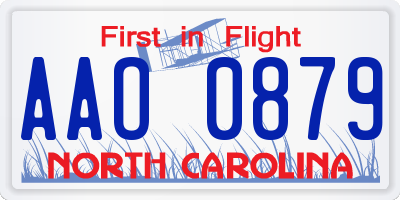NC license plate AAO0879