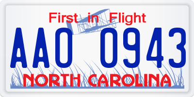 NC license plate AAO0943