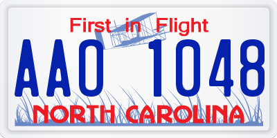 NC license plate AAO1048