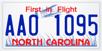NC license plate AAO1095