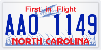 NC license plate AAO1149