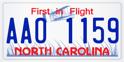 NC license plate AAO1159