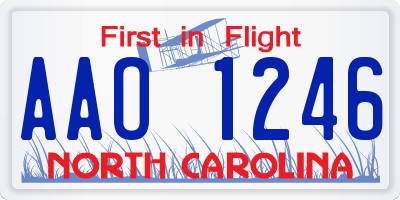 NC license plate AAO1246