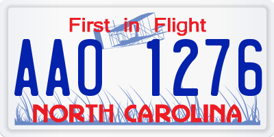 NC license plate AAO1276