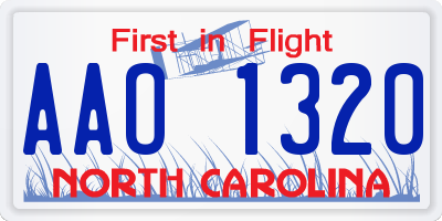 NC license plate AAO1320