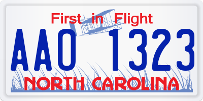 NC license plate AAO1323