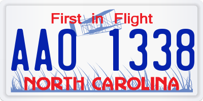 NC license plate AAO1338