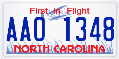 NC license plate AAO1348