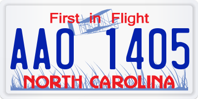 NC license plate AAO1405
