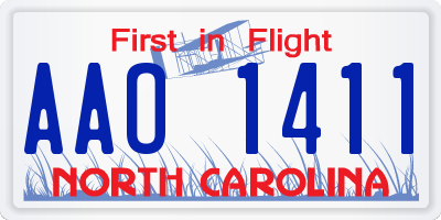 NC license plate AAO1411
