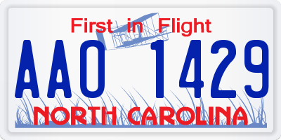NC license plate AAO1429