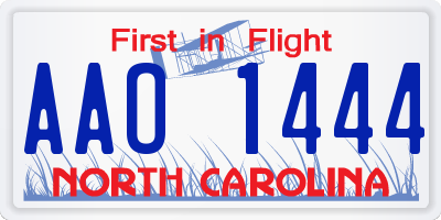 NC license plate AAO1444