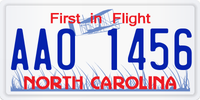 NC license plate AAO1456
