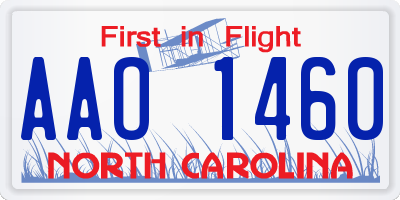 NC license plate AAO1460
