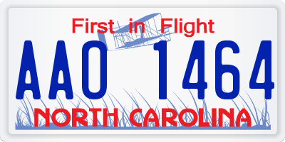NC license plate AAO1464