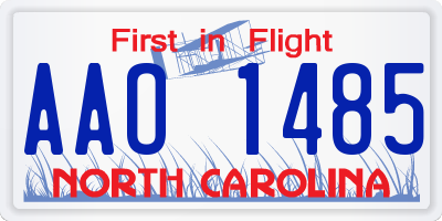 NC license plate AAO1485