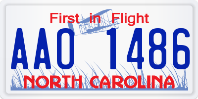 NC license plate AAO1486