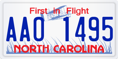 NC license plate AAO1495