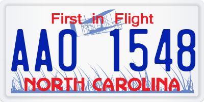 NC license plate AAO1548