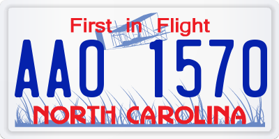 NC license plate AAO1570