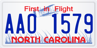 NC license plate AAO1579