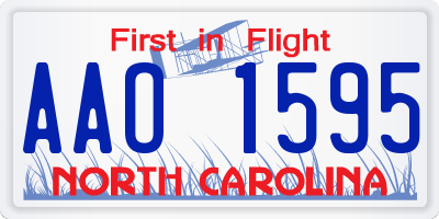NC license plate AAO1595