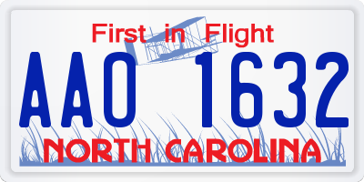 NC license plate AAO1632