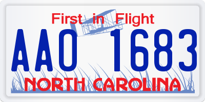 NC license plate AAO1683