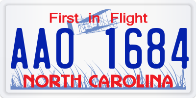 NC license plate AAO1684