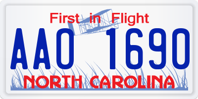 NC license plate AAO1690