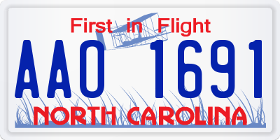 NC license plate AAO1691