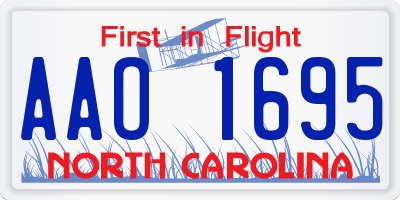 NC license plate AAO1695