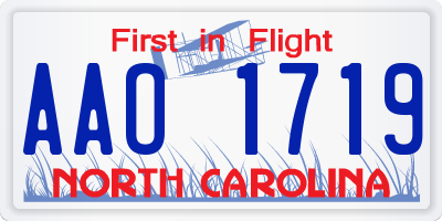 NC license plate AAO1719
