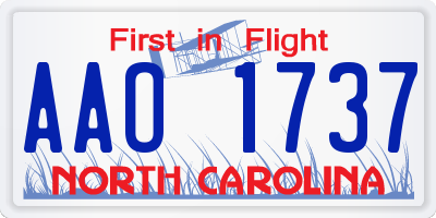 NC license plate AAO1737