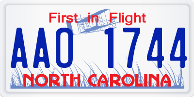 NC license plate AAO1744