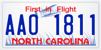 NC license plate AAO1811