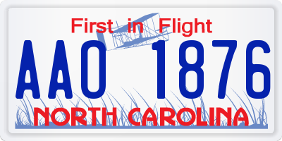 NC license plate AAO1876