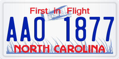 NC license plate AAO1877