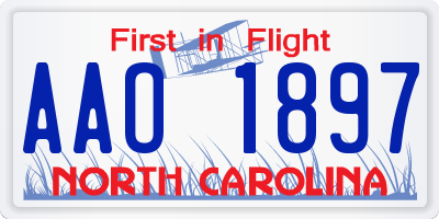 NC license plate AAO1897
