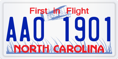 NC license plate AAO1901