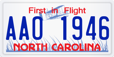 NC license plate AAO1946