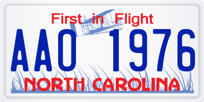 NC license plate AAO1976