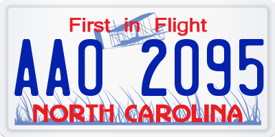 NC license plate AAO2095