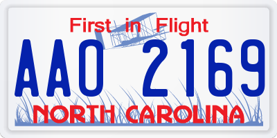 NC license plate AAO2169