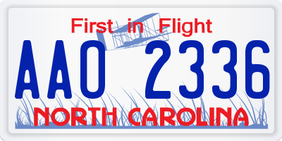 NC license plate AAO2336